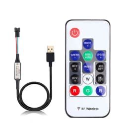 WS2811 WS2812B Led Pixels Strip Light Controller WS2812 USB/DC MINI 3Keys RF 14/17/21Keys Led Tape Remote Controller DC5-24V