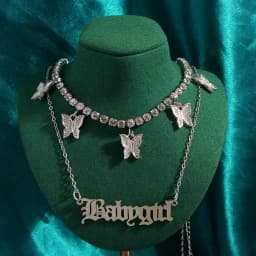 New Multi Layer Butterfly Dragon Charms Crystal Necklaces For Women Punk Golden Angel Letter Clavicle Chain Hiphop Gifts Jewelry