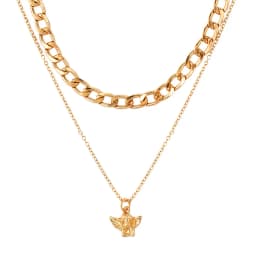 New Multi Layer Butterfly Dragon Charms Crystal Necklaces For Women Punk Golden Angel Letter Clavicle Chain Hiphop Gifts Jewelry