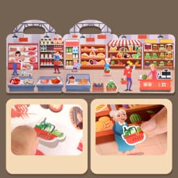 1 Book Jelly Sticker Book Quiet Book DIY Fun for Children's Scene Stickers Repeatedly Paste Puzzle Sticker Book