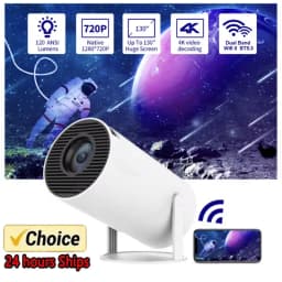 New Projector HY300 4K Android 11 Wifi6 290ANSI Allwinner H713 BT5.0 1080P 1280*720P Cinema Outdoor Portable Projetors