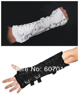 Handmade Punk Rock Concert Michael Jackson Classic Collection Cotton White Back ArmBrace Elbow Glove