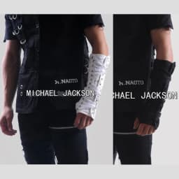 Handmade Punk Rock Concert Michael Jackson Classic Collection Cotton White Back ArmBrace Elbow Glove
