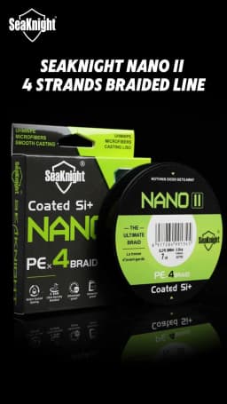 SeaKnight Brand NANO II Series Fishing Lines 300M 100M 4 Weaves Braided Multifilament Seawater-proof UV-proof Si+ Coating 7-15lb