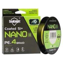 SeaKnight Brand NANO II Series Fishing Lines 300M 100M 4 Weaves Braided Multifilament Seawater-proof UV-proof Si+ Coating 7-15lb