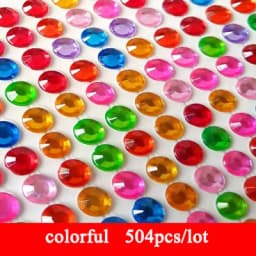 504/900Pcs 4/6mm Self Adhesive Rhinestones Acrylic Rhinestone Stickers DIY Decal Scrapbooking Stickers Kids Rhinestones Applique