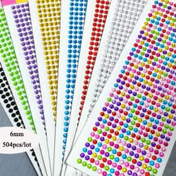 504/900Pcs 4/6mm Self Adhesive Rhinestones Acrylic Rhinestone Stickers DIY Decal Scrapbooking Stickers Kids Rhinestones Applique