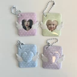 INS Korean Style Photo Card Holder Cute 1 inch ID Photo Storage Display Pendant Keychain Ornaments Star Chasing Girl Gift