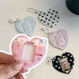 INS Korean Style Photo Card Holder Cute 1 inch ID Photo Storage Display Pendant Keychain Ornaments Star Chasing Girl Gift
