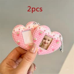 INS Korean Style Photo Card Holder Cute 1 inch ID Photo Storage Display Pendant Keychain Ornaments Star Chasing Girl Gift