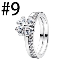 New 925 Sterling Silver Four Leaf Clover Flower Ear Stud Ring Pendant Bead fit DIY Women's Bracelets Necklaces Jewelry Gifts