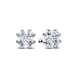 New 925 Sterling Silver Four Leaf Clover Flower Ear Stud Ring Pendant Bead fit DIY Women's Bracelets Necklaces Jewelry Gifts