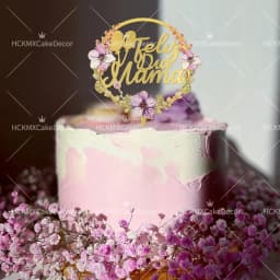 3pcs/5pcs Acrylic Spanish Feliz Dia Mama Flower Mother's Day Cake Topper Plugin for Mother's Day Party Cake Decoration Suppl