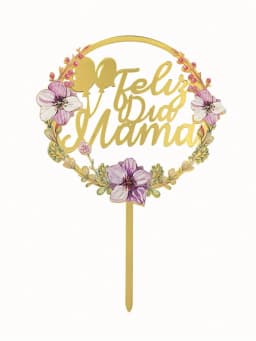 3pcs/5pcs Acrylic Spanish Feliz Dia Mama Flower Mother's Day Cake Topper Plugin for Mother's Day Party Cake Decoration Suppl