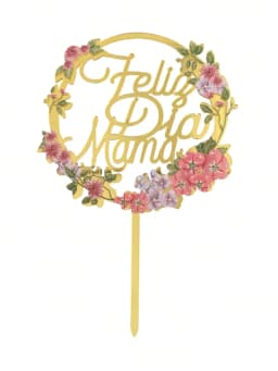 3pcs/5pcs Acrylic Spanish Feliz Dia Mama Flower Mother's Day Cake Topper Plugin for Mother's Day Party Cake Decoration Suppl