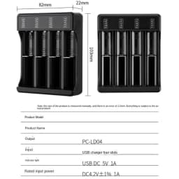 KEBIDU 18650 Battery Charger 2/4 Slots DC 5V Charger For 18650 14500 10440 Battery 3.7V Rechargeable Lithium Battery Charger
