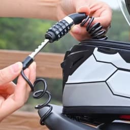 Motorcycle Bicycle Anti-Theft Chain 4-Digit Password Combination Helmet Lock Safety Portable Cable Lock Durable Wire Rope