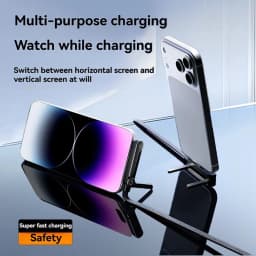 Creative 240w Cable Charger with Built-in Phone Stand 2-in-1 Fast Charging Cord Sideways Phone Charger for Smartphones Tablets