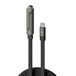 Creative 240w Cable Charger with Built-in Phone Stand 2-in-1 Fast Charging Cord Sideways Phone Charger for Smartphones Tablets