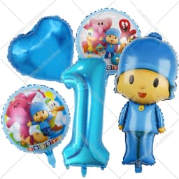 Cute Pocoyos Birthday Number Balloons Set Boy Girl Party Decoration Cartoon Baby Shower Party Supplies Kids Birthday Favors