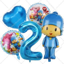 Cute Pocoyos Birthday Number Balloons Set Boy Girl Party Decoration Cartoon Baby Shower Party Supplies Kids Birthday Favors