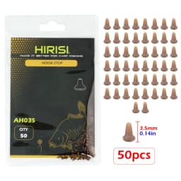 Hirisi 50pcs Fishing Hook Stoppers Set, Soft Rubber Terminal Rigs for Carp Fishing Tackle 4 Colors Terminal Tackle Accessories