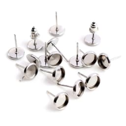 6/8/10/12mm-20mm Stainless Steel Earring Studs,Earrings Blank/Base,Fit 6-20mm Glass Cabochons,Buttons;Earring Bezels