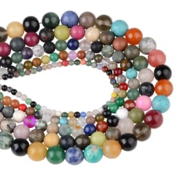 4 6 8 10 12mm Natural Stone Beads Lava Amazonite Agates Amethysts Turuoqises Round Loose Beads For DIY Making Bracelets Jewelry