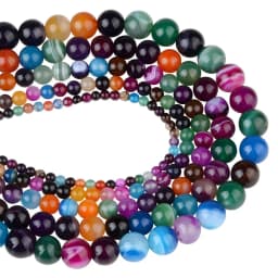 4 6 8 10 12mm Natural Stone Beads Lava Amazonite Agates Amethysts Turuoqises Round Loose Beads For DIY Making Bracelets Jewelry