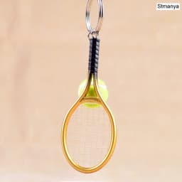 Hot SALE Mini Tennis Racket Pendant Keychain Keyring Key Chain Ring Finder Holer Accessories For Lover's Day Gifts #17162