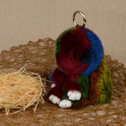 LFPU genuine Bunny Pendant Keychain Real Rex Rabbit Shape Fur Keychain Fluffy Bag Car Charm Key Ring Jewelry For Women