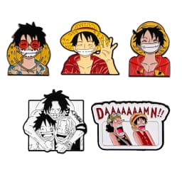 5pcs Anime Pirate Enamel Pin Cute Boy Brooch For Coat Women's Brooches Fashion Lapel Badges Jewelry Gift for Friends