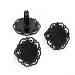 Fit 13x18mm 5pcs Bronze and Antique Silver Plated Colors Oval Adjustable Ring Settings Blank/Base