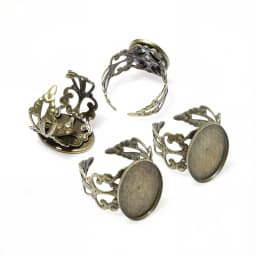 Fit 13x18mm 5pcs Bronze and Antique Silver Plated Colors Oval Adjustable Ring Settings Blank/Base