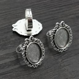 Fit 13x18mm 5pcs Bronze and Antique Silver Plated Colors Oval Adjustable Ring Settings Blank/Base