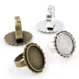 Fit 13x18mm 5pcs Bronze and Antique Silver Plated Colors Oval Adjustable Ring Settings Blank/Base
