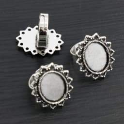 Fit 13x18mm 5pcs Bronze and Antique Silver Plated Colors Oval Adjustable Ring Settings Blank/Base