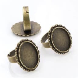 Fit 13x18mm 5pcs Bronze and Antique Silver Plated Colors Oval Adjustable Ring Settings Blank/Base