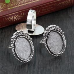 Fit 13x18mm 5pcs Bronze and Antique Silver Plated Colors Oval Adjustable Ring Settings Blank/Base