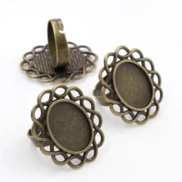 Fit 13x18mm 5pcs Bronze and Antique Silver Plated Colors Oval Adjustable Ring Settings Blank/Base