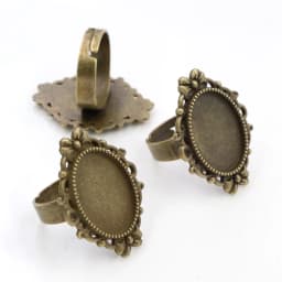 Fit 13x18mm 5pcs Bronze and Antique Silver Plated Colors Oval Adjustable Ring Settings Blank/Base
