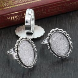 Fit 13x18mm 5pcs Bronze and Antique Silver Plated Colors Oval Adjustable Ring Settings Blank/Base