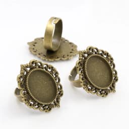 Fit 13x18mm 5pcs Bronze and Antique Silver Plated Colors Oval Adjustable Ring Settings Blank/Base