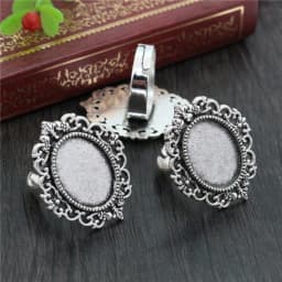 Fit 13x18mm 5pcs Bronze and Antique Silver Plated Colors Oval Adjustable Ring Settings Blank/Base