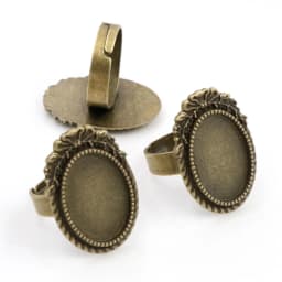 Fit 13x18mm 5pcs Bronze and Antique Silver Plated Colors Oval Adjustable Ring Settings Blank/Base