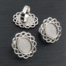 Fit 13x18mm 5pcs Bronze and Antique Silver Plated Colors Oval Adjustable Ring Settings Blank/Base