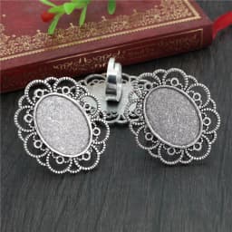 Fit 13x18mm 5pcs Bronze and Antique Silver Plated Colors Oval Adjustable Ring Settings Blank/Base