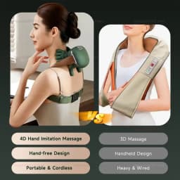 New Shoulder and Neck Massager, Fully Automatic Charging Finger Press Hand Massager (Without Heating)