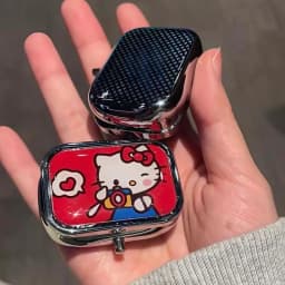 Anime Hello Kitty Metal Storage Box Pill Organizer Compartmentalized Cute Cartoon Mini Jewelry Box Candy Container Kawaii