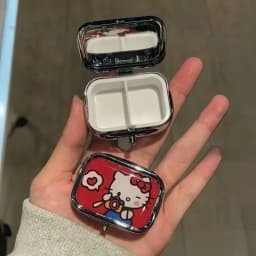 Anime Hello Kitty Metal Storage Box Pill Organizer Compartmentalized Cute Cartoon Mini Jewelry Box Candy Container Kawaii